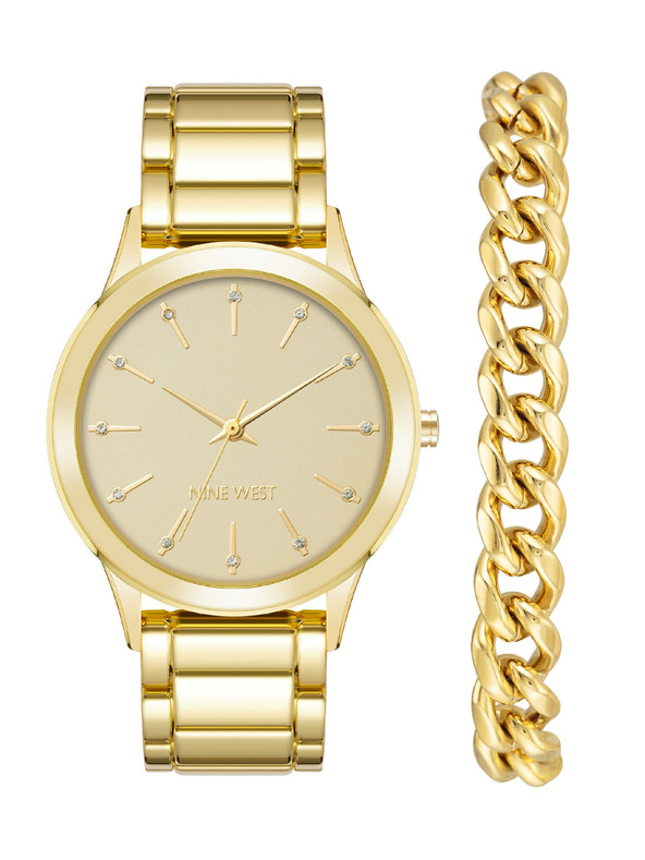 Nine West	 Dámská dárková sada hodinek a náramku Nine West NW/2770GPST