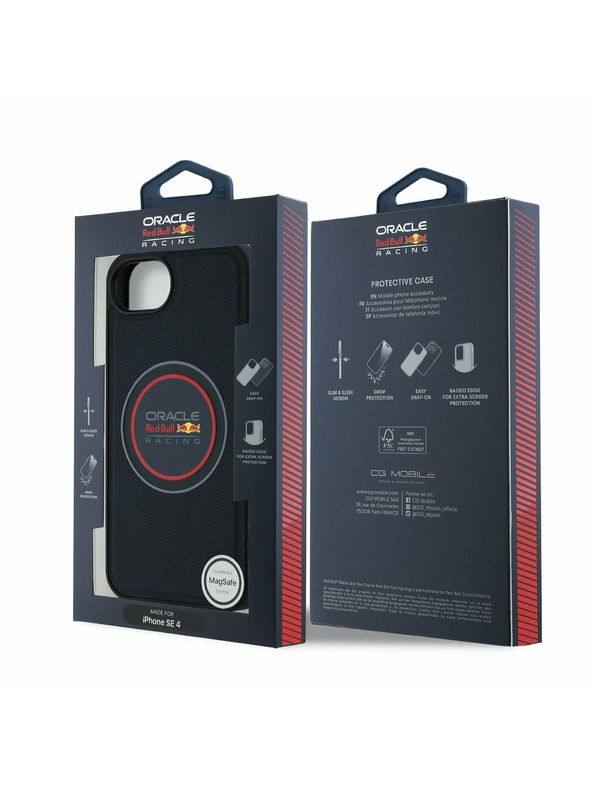 Oracle Red Bull Racing Red Bull PU Leather Red Ring MagSafe Zadní Kryt pro iPhone 16e Navy