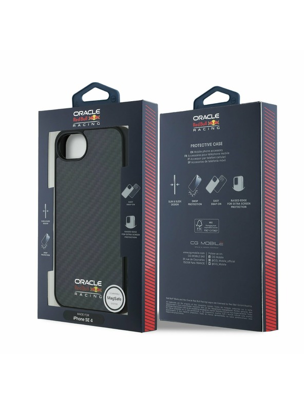Oracle Red Bull Racing Red Bull Carbon Shiny Logo MagSafe Zadní Kryt pro iPhone 16e Black