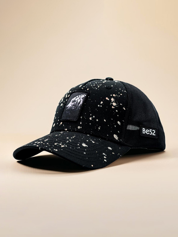 Be52 Be52 Tiger splash kšiltovka premium černá/sand