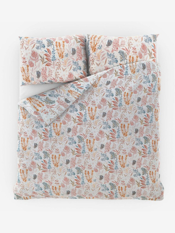 Kvalitex Saténové francouzské povlečení Luxury Collection 1+2, 240x200, 70x90cm Coral garden Kvalitex