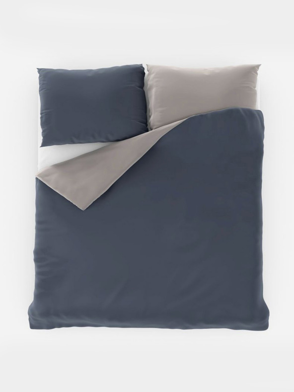 Kvalitex Saténové francouzské povlečení LUXURY COLLECTION 1+2, 200x200, 70x90cm tmavě šedé / světle šedé