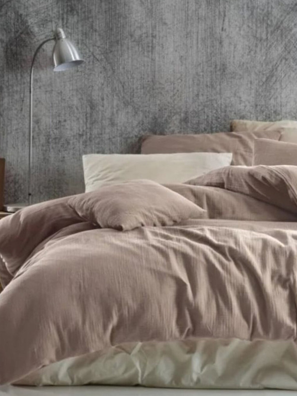 Kvalitex Francouzské mušelínové povlečení 240x220, 70x90cm béžové Kvalitex