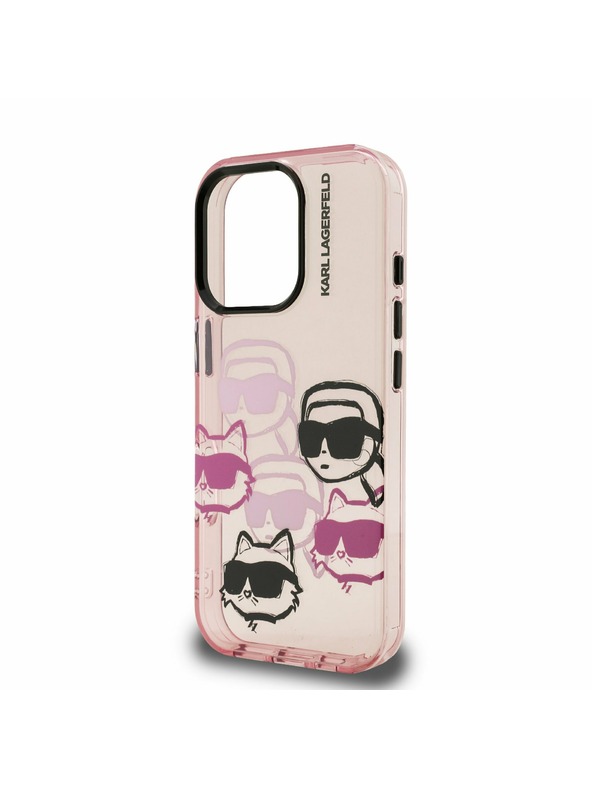 Karl Lagerfeld Karl Lagerfeld IML Multi K&CH Heads Zadní Kryt pro iPhone 16 Pro Max Pink