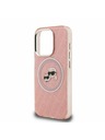 Karl Lagerfeld Karl Lagerfeld IML K&CH Heads Repeated Logo MagSafe Zadní Kryt pro iPhone 15 Pro Pink