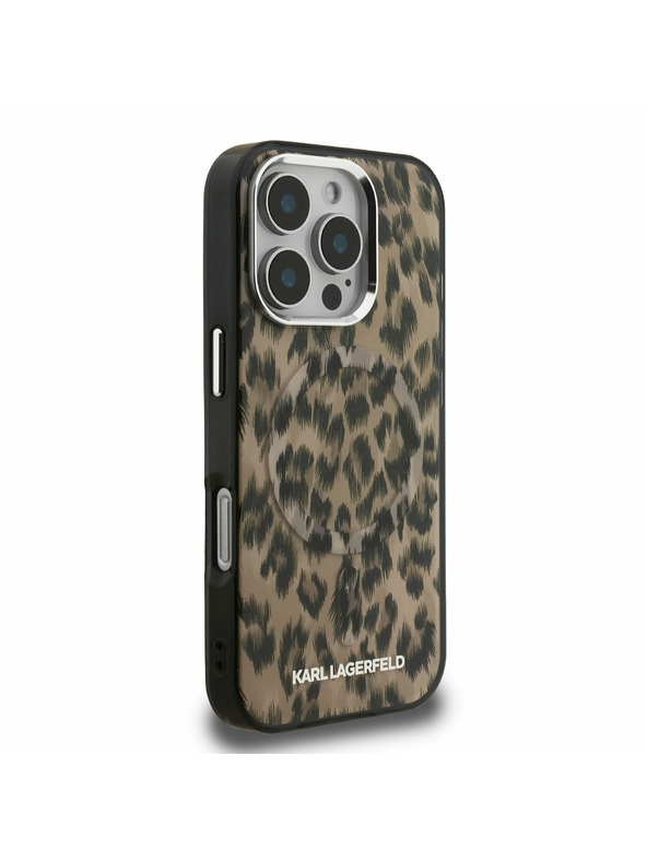 Karl Lagerfeld Karl Lagerfeld IML Leopard MagSafe Zadní Kryt pro iPhone 16 Pro Max Brown