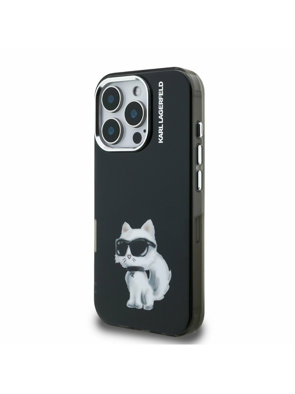 Karl Lagerfeld Karl Lagerfeld IML Aquarelle Choupette Zadní Kryt pro iPhone 16 Pro Black