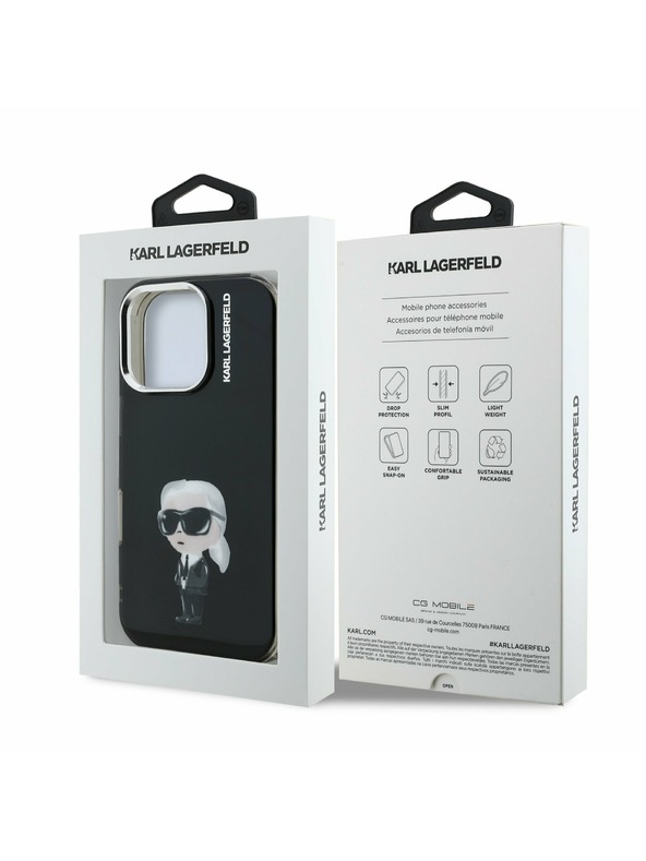 Karl Lagerfeld Karl Lagerfeld IML Aquarelle Karl Zadní Kryt pro iPhone 16 Pro Black