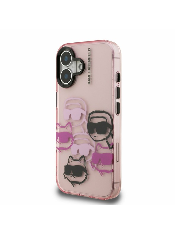 Karl Lagerfeld Karl Lagerfeld IML Multi K&CH Heads Zadní Kryt pro iPhone 16 Pink