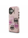 Karl Lagerfeld Karl Lagerfeld IML Multi K&CH Heads Zadní Kryt pro iPhone 16 Pink
