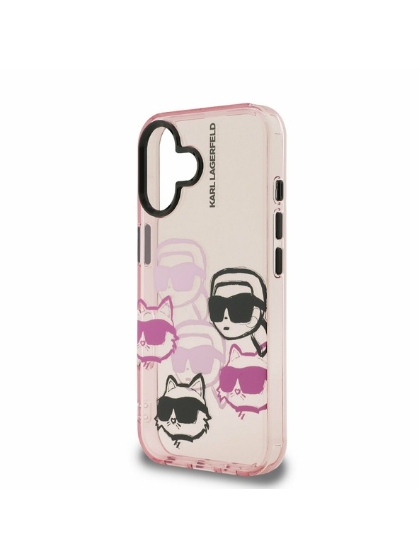 Karl Lagerfeld Karl Lagerfeld IML Multi K&CH Heads Zadní Kryt pro iPhone 16 Pink
