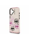 Karl Lagerfeld Karl Lagerfeld IML Multi K&CH Heads Zadní Kryt pro iPhone 16 Pink