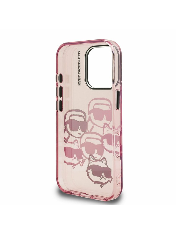 Karl Lagerfeld Karl Lagerfeld IML Multi K&CH Heads Zadní Kryt pro iPhone 16 Pro Pink