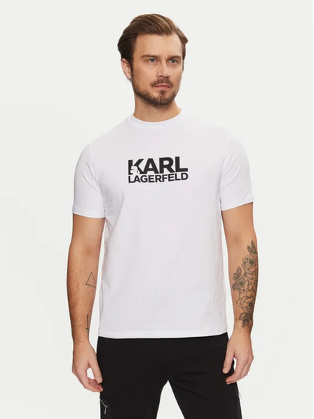 Karl Lagerfeld Pánské bílé tričko 551235 Karl Lagerfeld