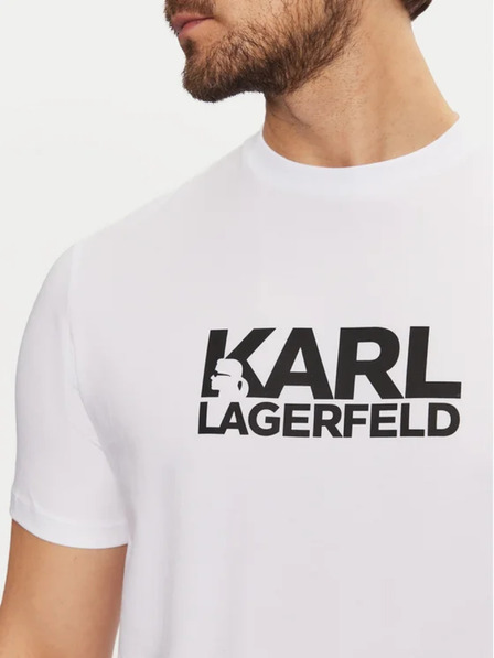 Karl Lagerfeld Pánské bílé tričko 551235 Karl Lagerfeld