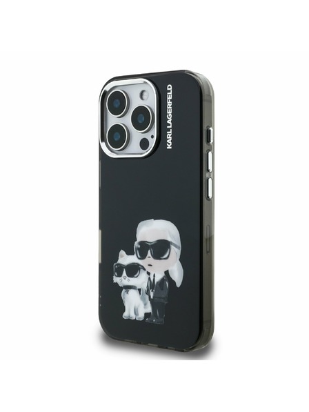 Karl Lagerfeld Karl Lagerfeld IML Aquarelle Karl and Choupette Zadní Kryt pro iPhone 16 Pro Max Black