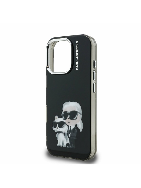 Karl Lagerfeld Karl Lagerfeld IML Aquarelle Karl and Choupette Zadní Kryt pro iPhone 16 Pro Max Black