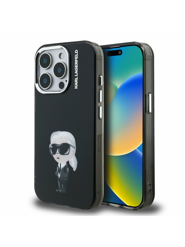 Karl Lagerfeld Karl Lagerfeld IML Aquarelle Karl Zadní Kryt pro iPhone 15 Pro Black