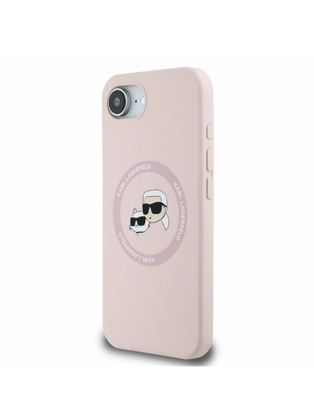 Karl Lagerfeld Karl Lagerfeld Liquid Silicone K&CH Heads MagSafe Zadní Kryt pro iPhone 16e Pink
