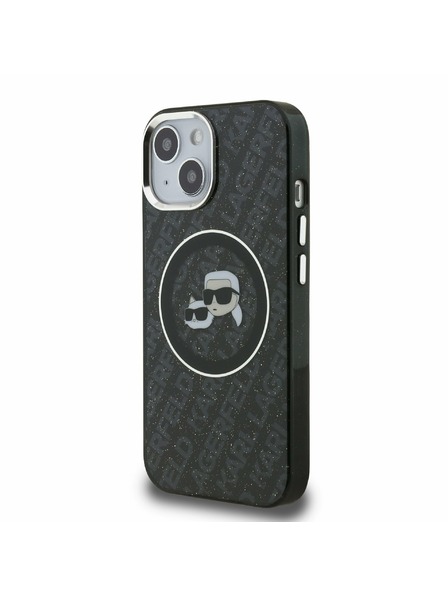 Karl Lagerfeld Karl Lagerfeld IML K&CH Heads Repeated Logo MagSafe Zadní Kryt pro iPhone 15 Black