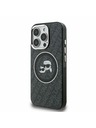 Karl Lagerfeld Karl Lagerfeld IML K&CH Heads Repeated Logo MagSafe Zadní Kryt pro iPhone 15 Pro Max Black