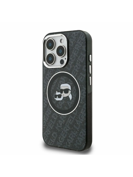 Karl Lagerfeld Karl Lagerfeld IML K&CH Heads Repeated Logo MagSafe Zadní Kryt pro iPhone 15 Pro Max Black