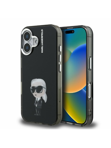 Karl Lagerfeld Karl Lagerfeld IML Aquarelle Karl Zadní Kryt pro iPhone 16 Black
