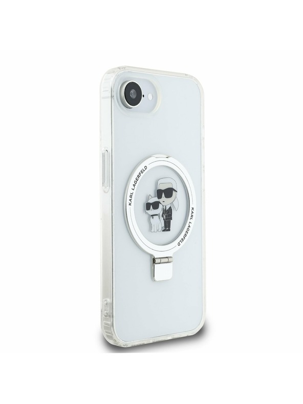 Karl Lagerfeld Karl Lagerfeld Ringstand Karl and Choupette MagSafe Zadní Kryt pro iPhone 16e White