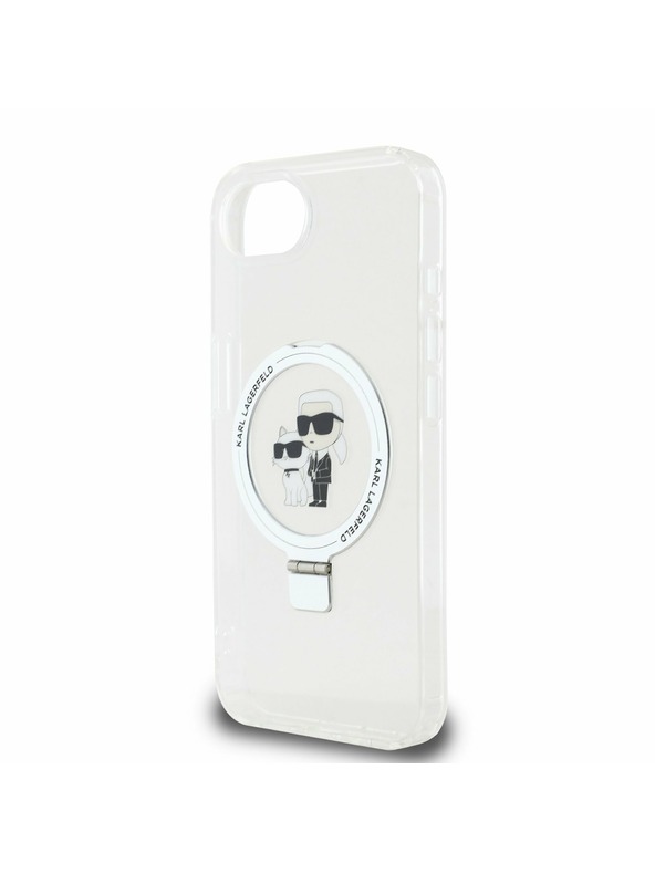 Karl Lagerfeld Karl Lagerfeld Ringstand Karl and Choupette MagSafe Zadní Kryt pro iPhone 16e White
