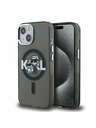 Karl Lagerfeld Karl Lagerfeld IML Glitter Karl and Choupette Sketch MagSafe Zadní Kryt pro iPhone 15 Black