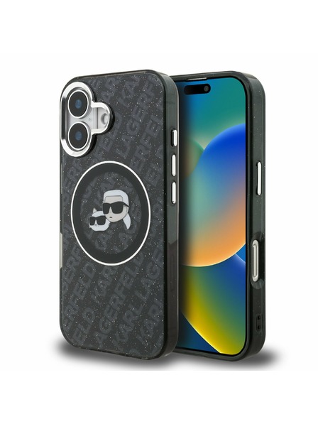 Karl Lagerfeld Karl Lagerfeld IML K&CH Heads Repeated Logo MagSafe Zadní Kryt pro iPhone 16 Black