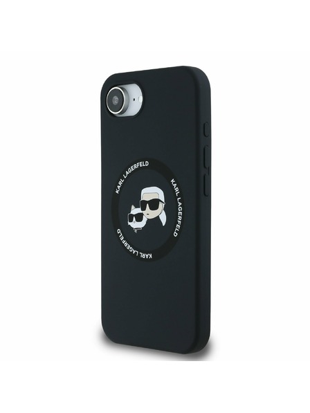 Karl Lagerfeld Karl Lagerfeld Liquid Silicone K&CH Heads MagSafe Zadní Kryt pro iPhone 16e Black