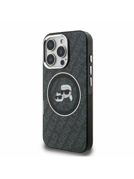 Karl Lagerfeld Karl Lagerfeld IML K&CH Heads Repeated Logo MagSafe Zadní Kryt pro iPhone 16 Pro Black