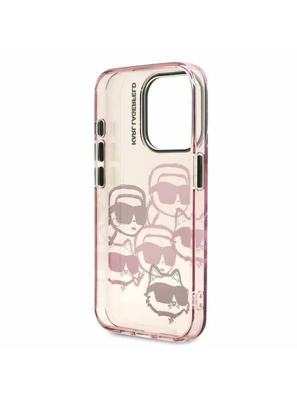 Karl Lagerfeld Karl Lagerfeld IML Multi K&CH Heads Zadní Kryt pro iPhone 15 Pro Pink