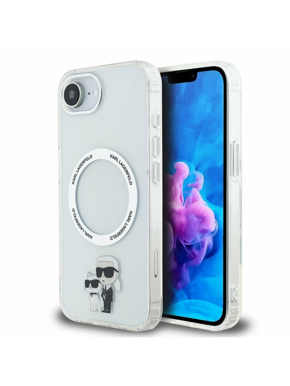 Karl Lagerfeld Karl Lagerfeld IML Karl and Choupette MagSafe Zadní Kryt pro iPhone 16e Transparent