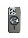 Karl Lagerfeld Karl Lagerfeld IML Glitter Karl and Choupette Sketch MagSafe Zadní Kryt pro iPhone 15 Pro Max Black