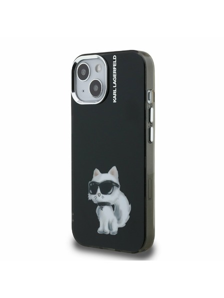 Karl Lagerfeld Karl Lagerfeld IML Aquarelle Choupette Zadní Kryt pro iPhone 15 Black