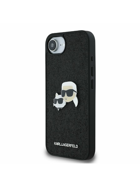 Karl Lagerfeld Karl Lagerfeld Fixed Glitter Metal K&CH Zadní Kryt pro iPhone 16e Black