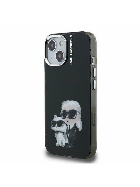 Karl Lagerfeld Karl Lagerfeld IML Aquarelle Karl and Choupette Zadní Kryt pro iPhone 15 Black