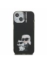 Karl Lagerfeld Karl Lagerfeld IML Aquarelle Karl and Choupette Zadní Kryt pro iPhone 15 Black