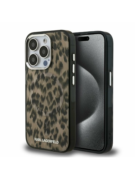 Karl Lagerfeld Karl Lagerfeld IML Leopard MagSafe Zadní Kryt pro iPhone 15 Pro Max Brown