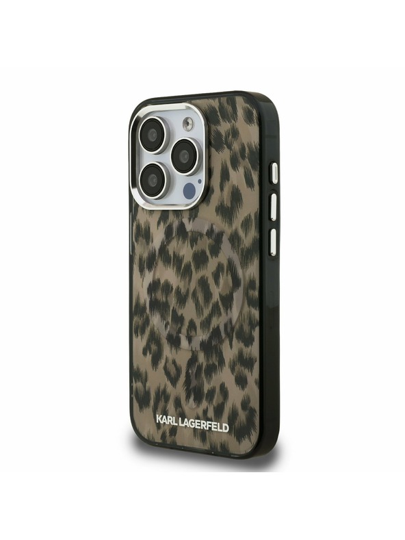 Karl Lagerfeld Karl Lagerfeld IML Leopard MagSafe Zadní Kryt pro iPhone 15 Pro Max Brown