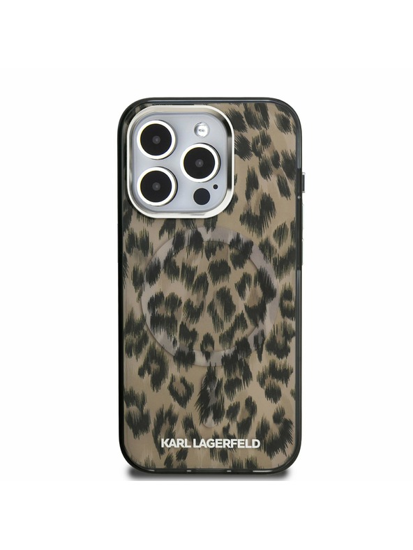 Karl Lagerfeld Karl Lagerfeld IML Leopard MagSafe Zadní Kryt pro iPhone 15 Pro Max Brown