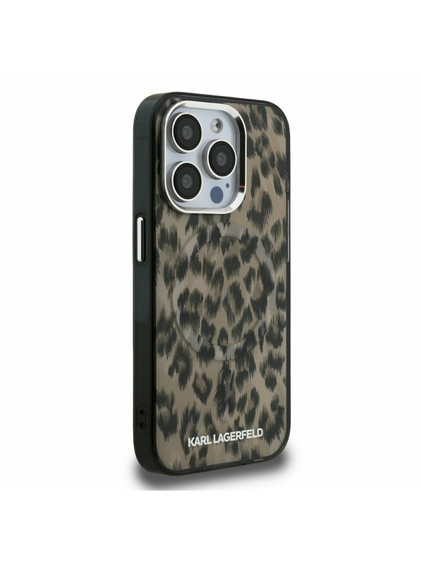 Karl Lagerfeld Karl Lagerfeld IML Leopard MagSafe Zadní Kryt pro iPhone 15 Pro Max Brown