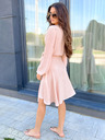 Edoti Elegantní dámské mini šaty  BIANCA - pudrově růžové