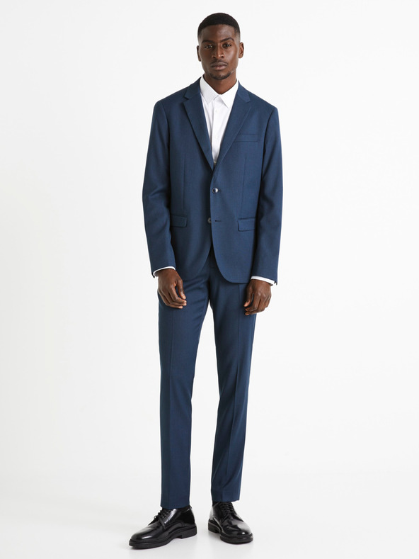 Celio Modré pánské oblekové kalhoty Celio Doarmure