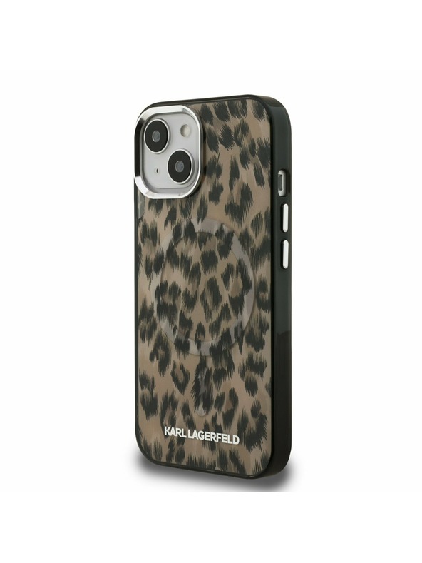Karl Lagerfeld Karl Lagerfeld IML Leopard MagSafe Zadní Kryt pro iPhone 15 Brown