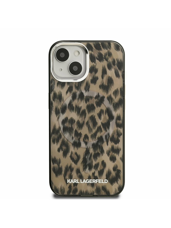 Karl Lagerfeld Karl Lagerfeld IML Leopard MagSafe Zadní Kryt pro iPhone 15 Brown