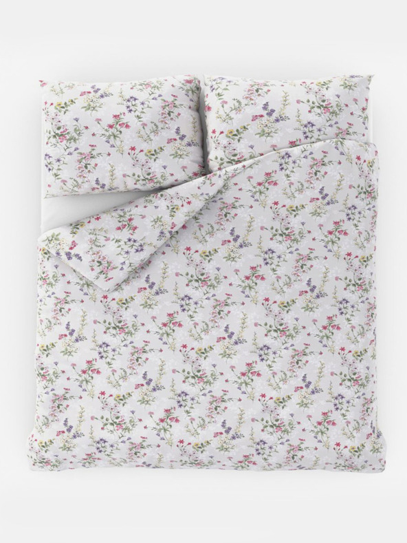 Kvalitex Francouzské bavlněné povlečení PROVENCE COLLECTION 200x200, 70x90cm FLORENCE šedá