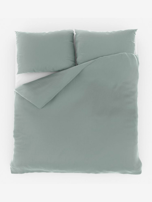 Kvalitex Francouzské mušelínové povlečení 240x220, 70x90cm světle zelené Kvalitex